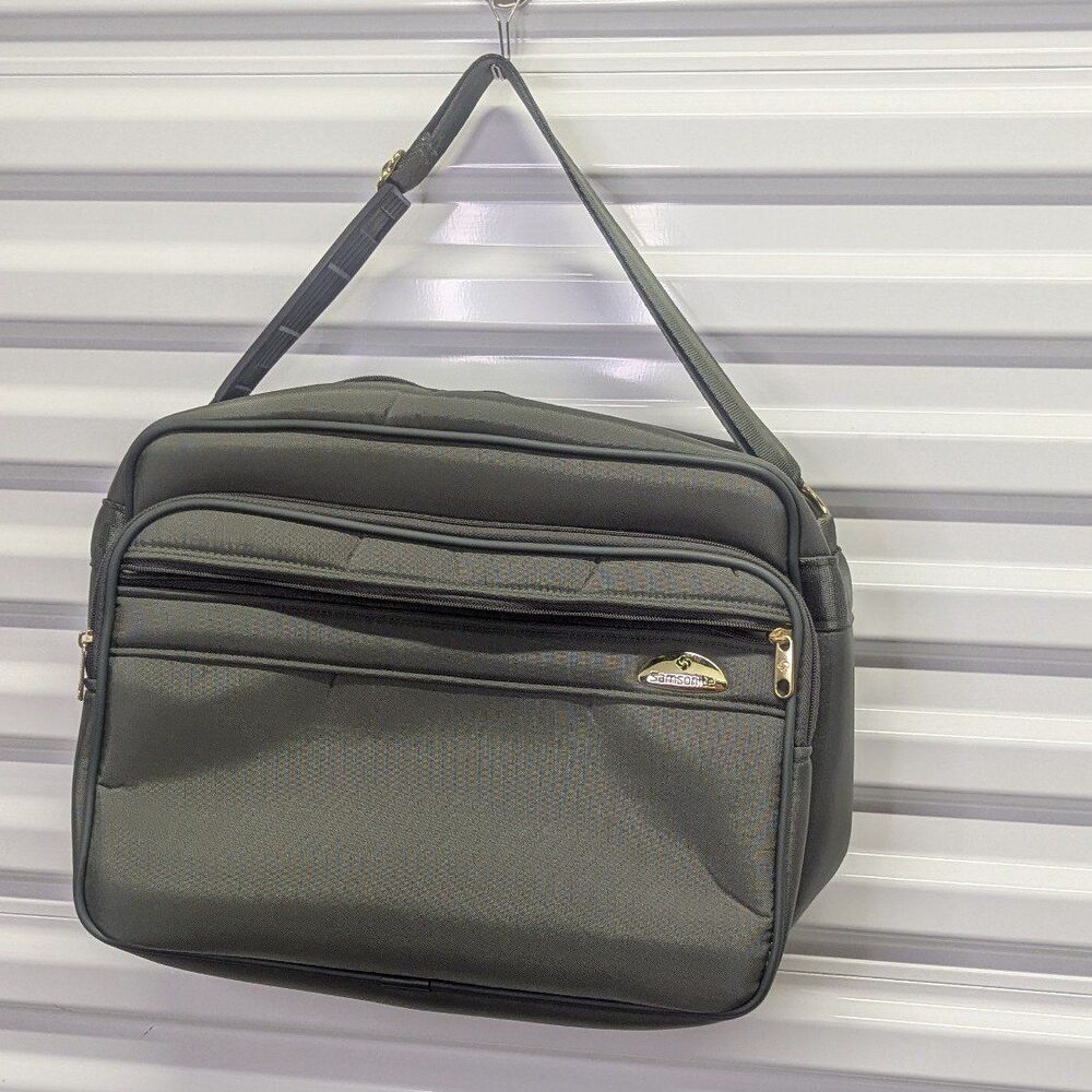 Samsonite Green Padded Travel Crossbody Weekender Bag